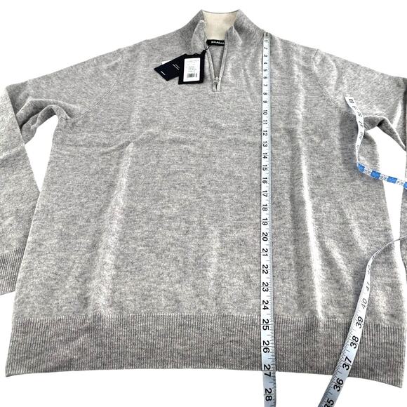 Naadam Signature Cashmere Color Blocked Quarter Zip Sweatshirt Size L - Picture 11 of 14